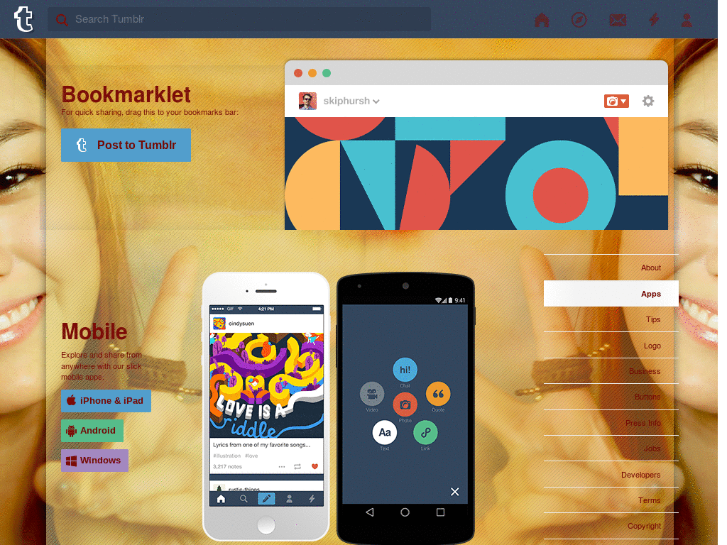 Tumblr - Jieun dashboard background + icon set.