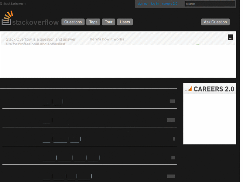 Stackoverflow - Dark UI 2.2 Tweaked