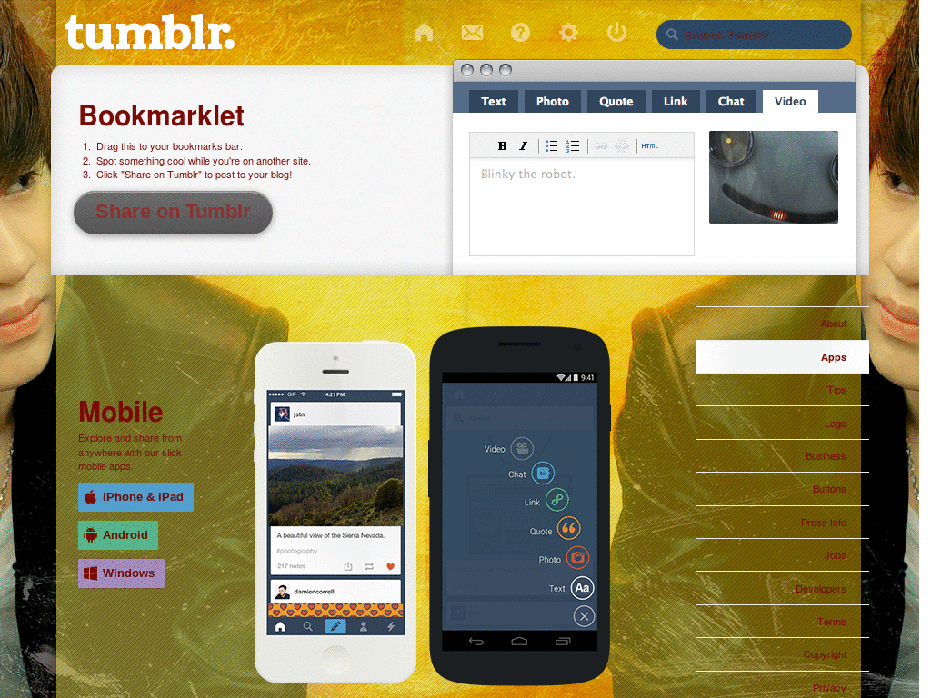 Tumblr - Henry Lau dashboard background + icon set