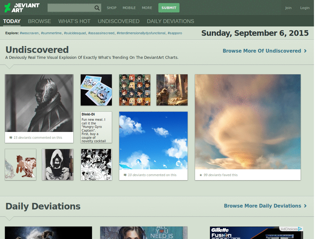 deviantART - No "Display Anyway" Button