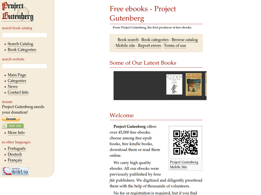 gutenberg.org: simply readable