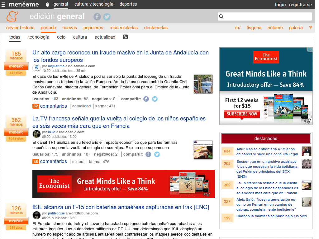 menéame.net - Elimina noticia destacada