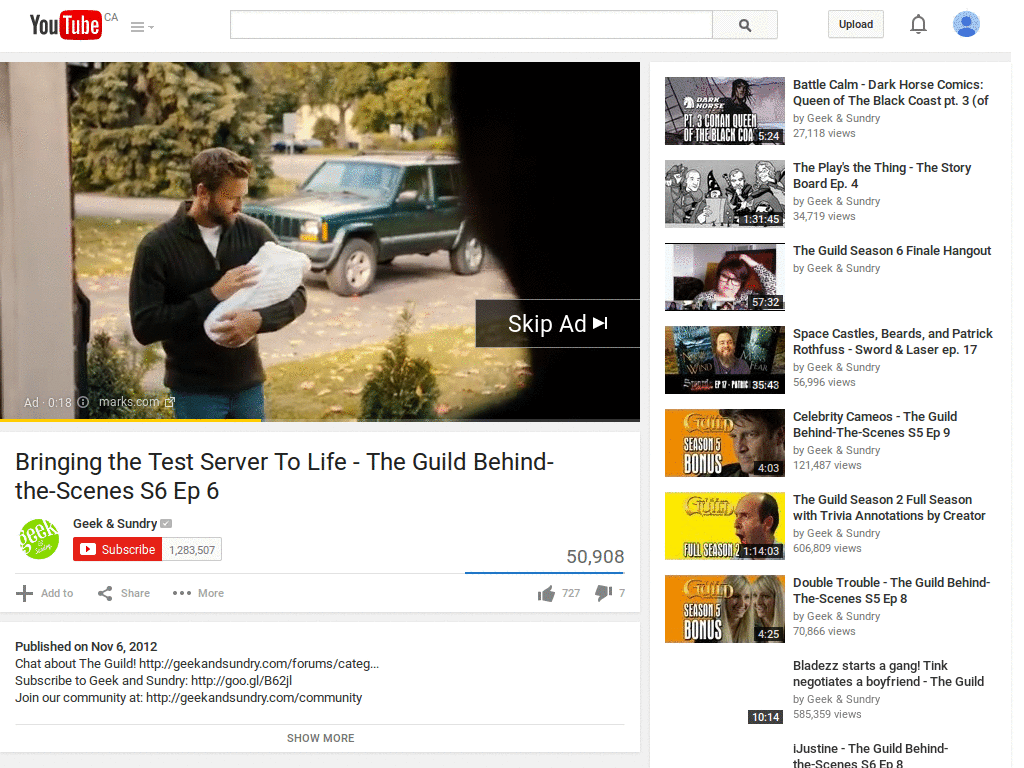 YouTube - No comments, expanded description.