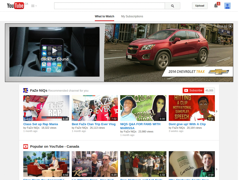 Minimalistic youtube