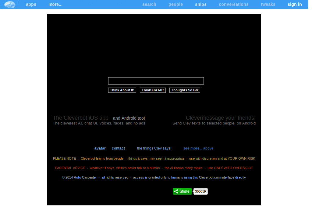 cleverbot minimalistic dark