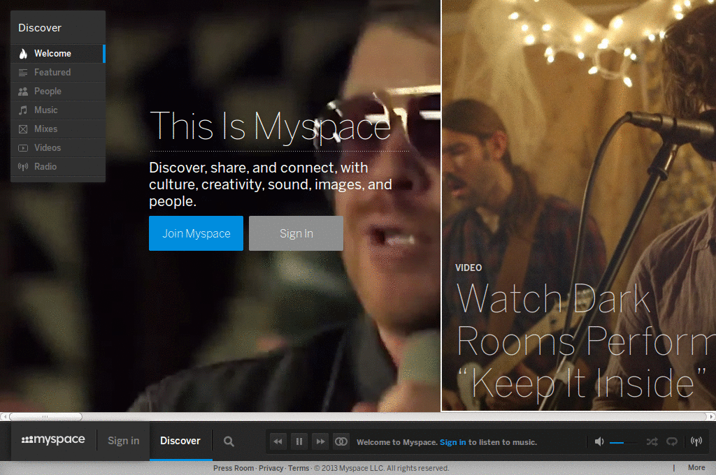 MySpace Clean & Simple New Home Skin