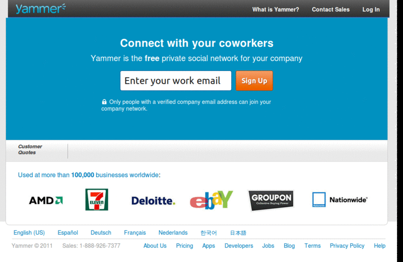 Yammer - Larger font, Liquid layout