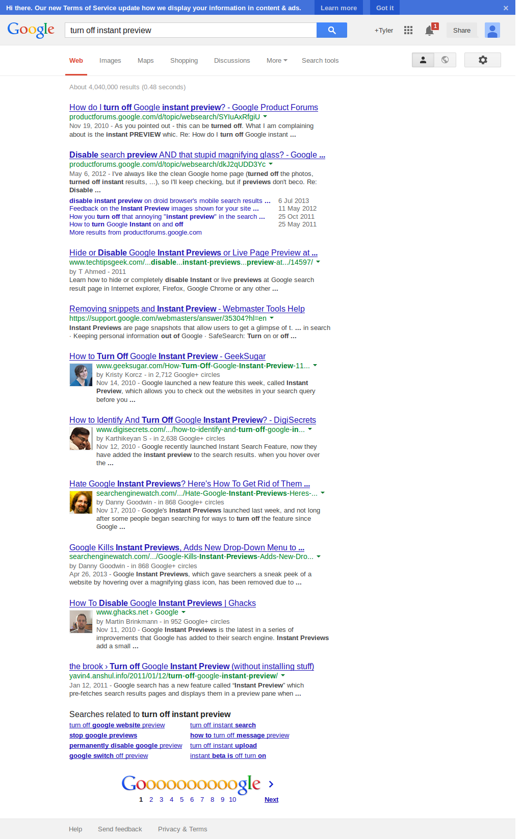 Kill Google Instant Preview