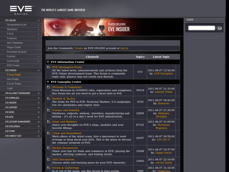 EVE Online Forum Width