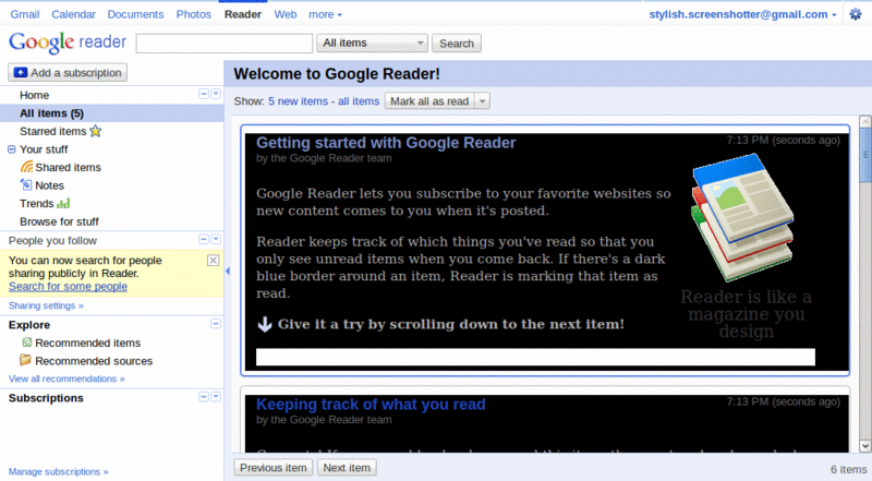 Google Reader - SmpMod FontsnColors