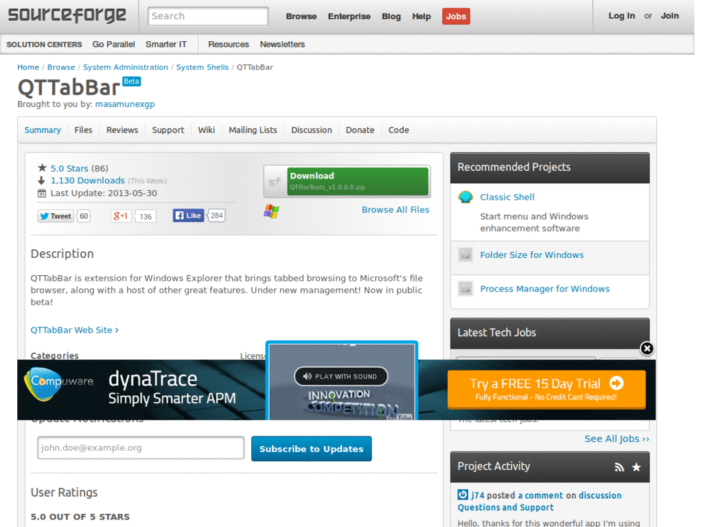 SourceForge.net - Clean (No Ads) - April 2011