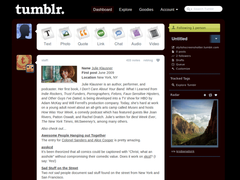 Pink Tumblr Dash Theme