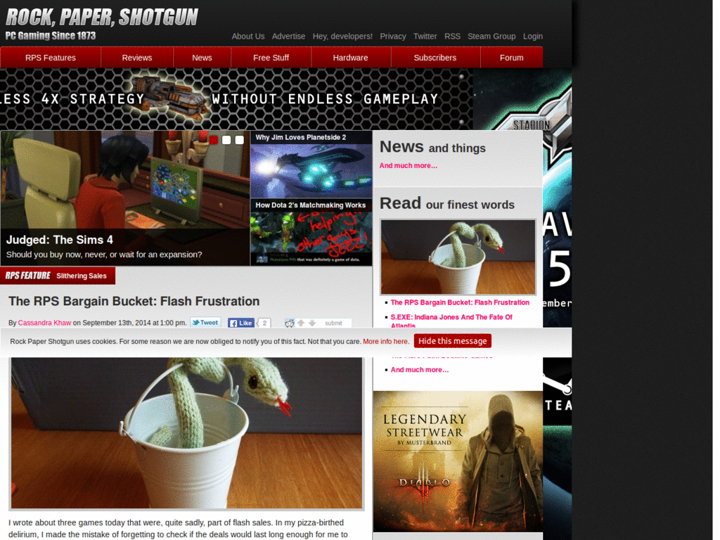 Rock, Paper, Shotgun: Clearer links