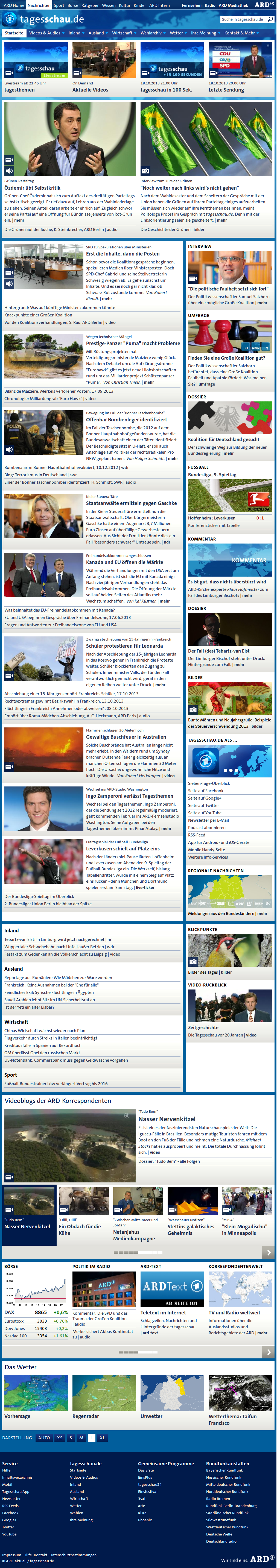 Live-Ticker auf tagesschau.de ausblenden