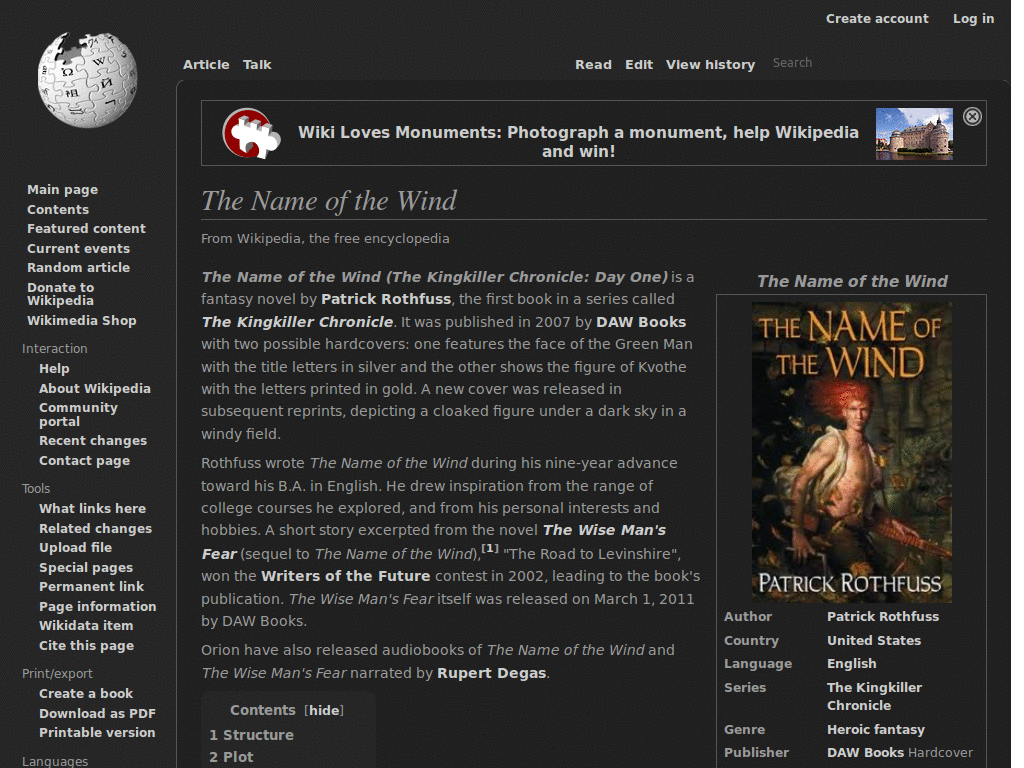 Dark Wikipedia Rounded