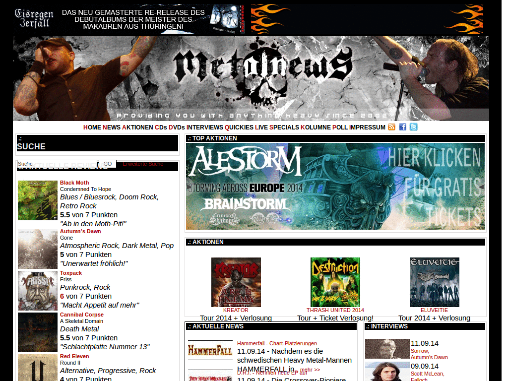 metalnews.de - alles größer, bisschen aufgeräumt