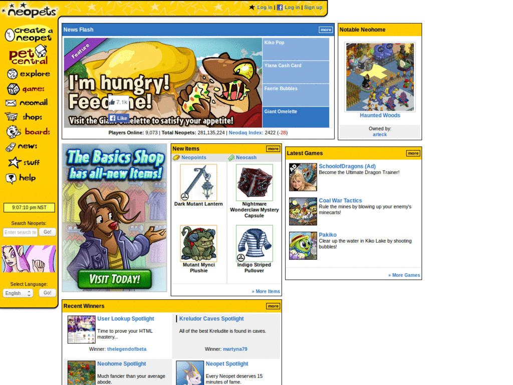 Neopets- neothemes for firefox-  Old theme yellow