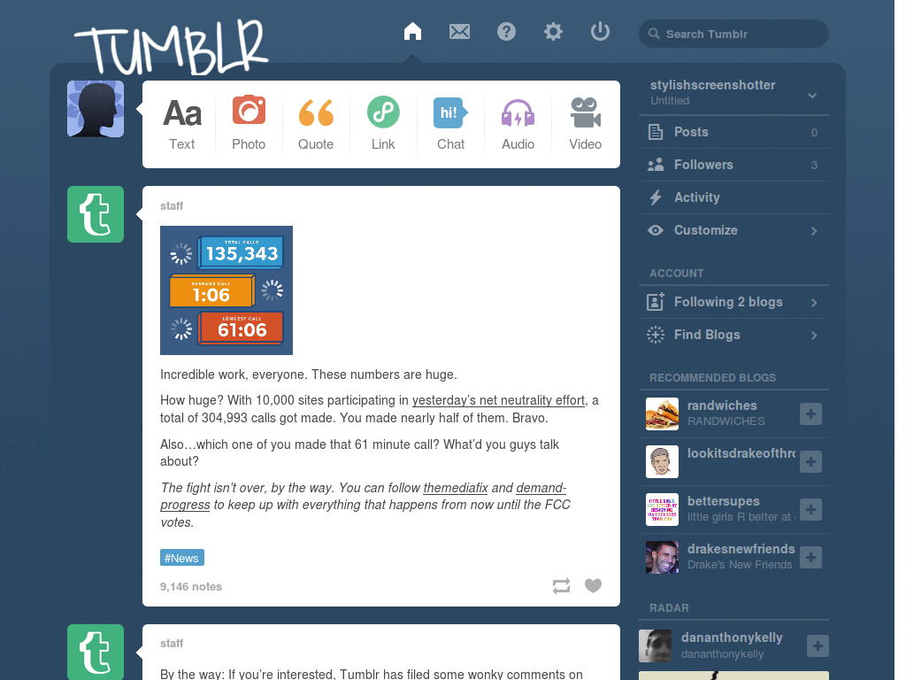 Tumblr logo handwritten