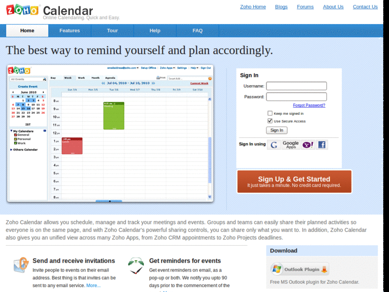 Fix Zoho calendar