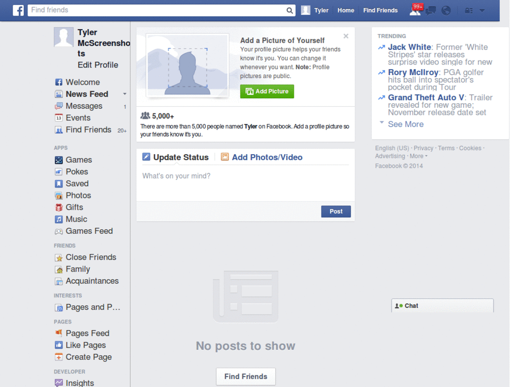 Facebook clean wide