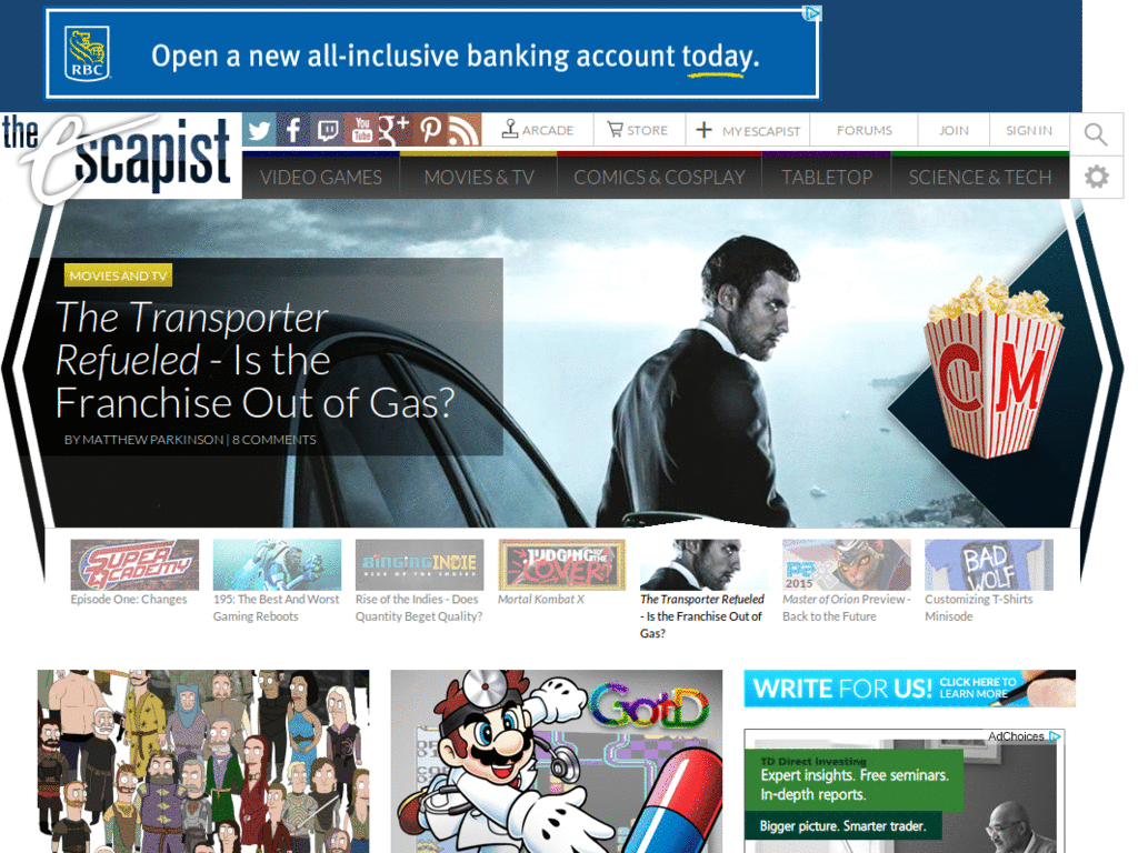 The Escapist Magazine cleaned up
