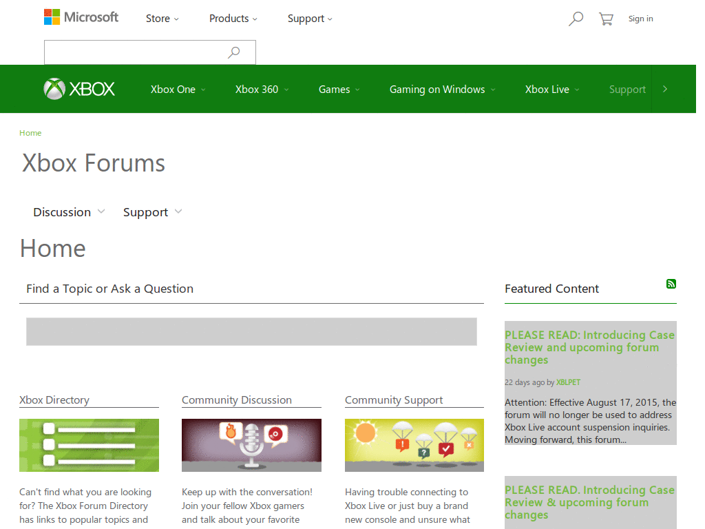 Xbox Forum - old style