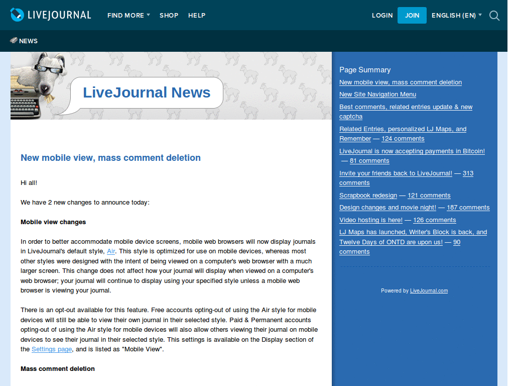 Livejournal  - No New Navbar