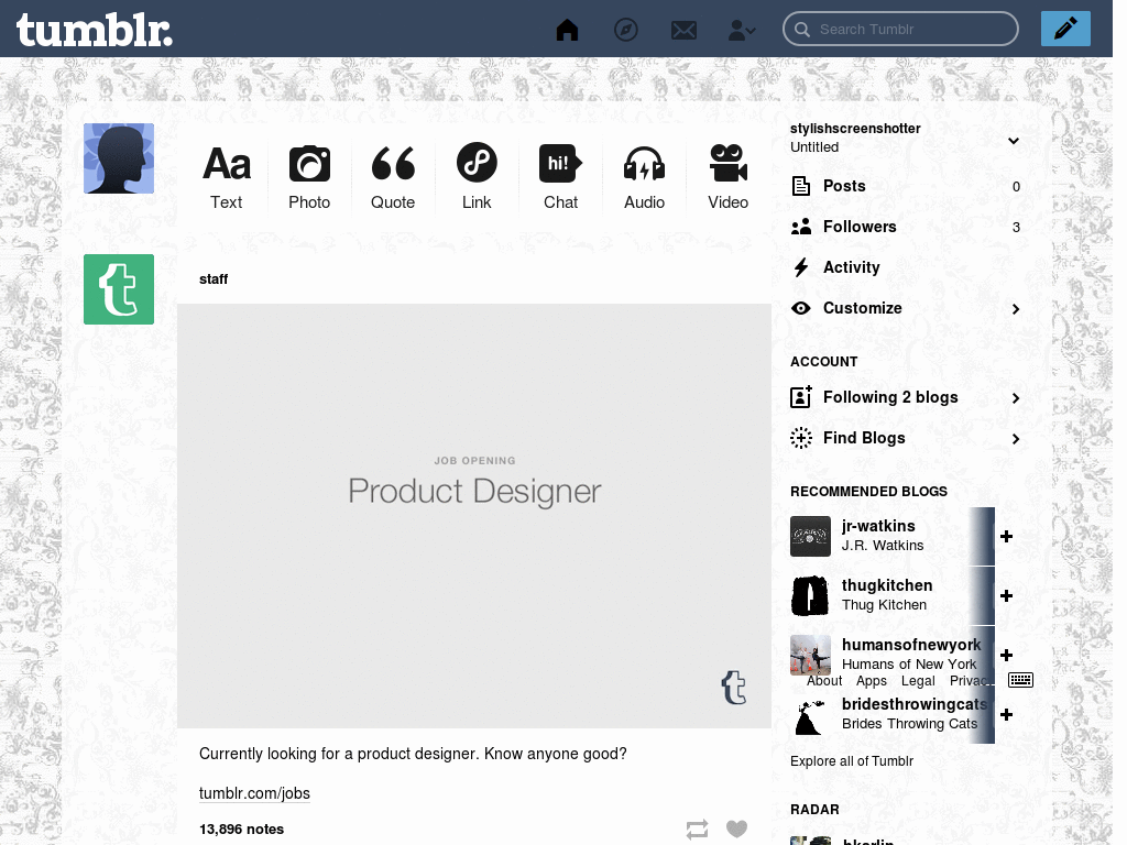 personal dashboard theme