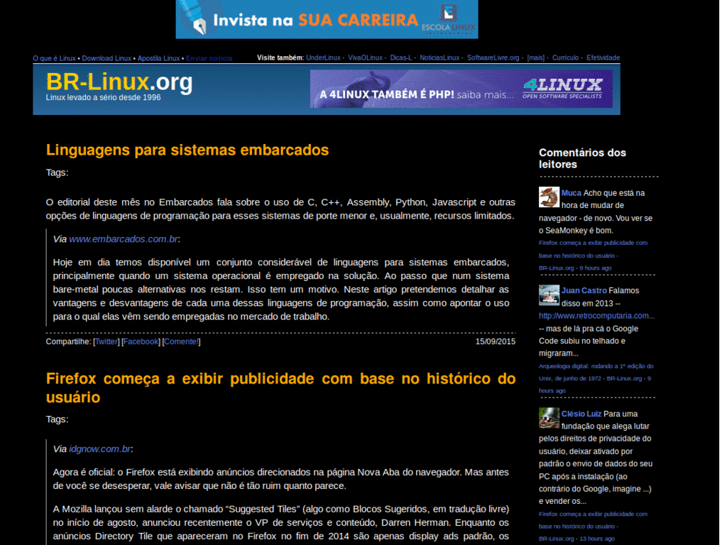 BR-Linux escuro e duas colunas