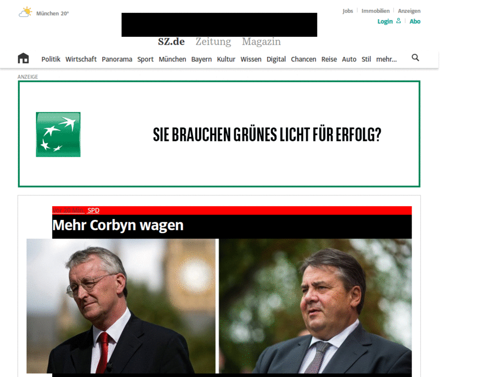 Süddeutsche.de im Bild-Stil