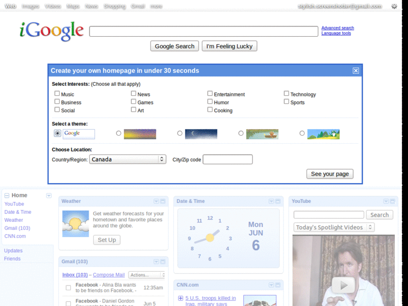 iGoogle: Transparent Top Bar