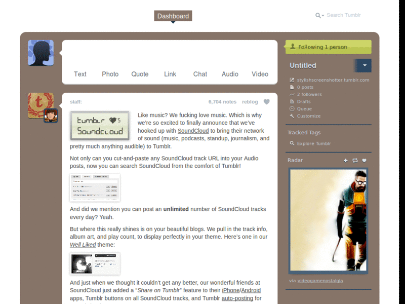 Tumblr Pirate Dashboard