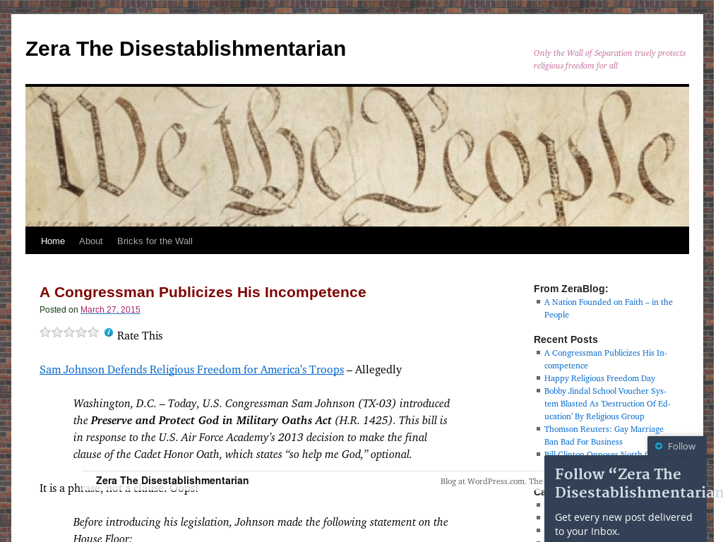 Zera The Disestablishmentarian - Darker text