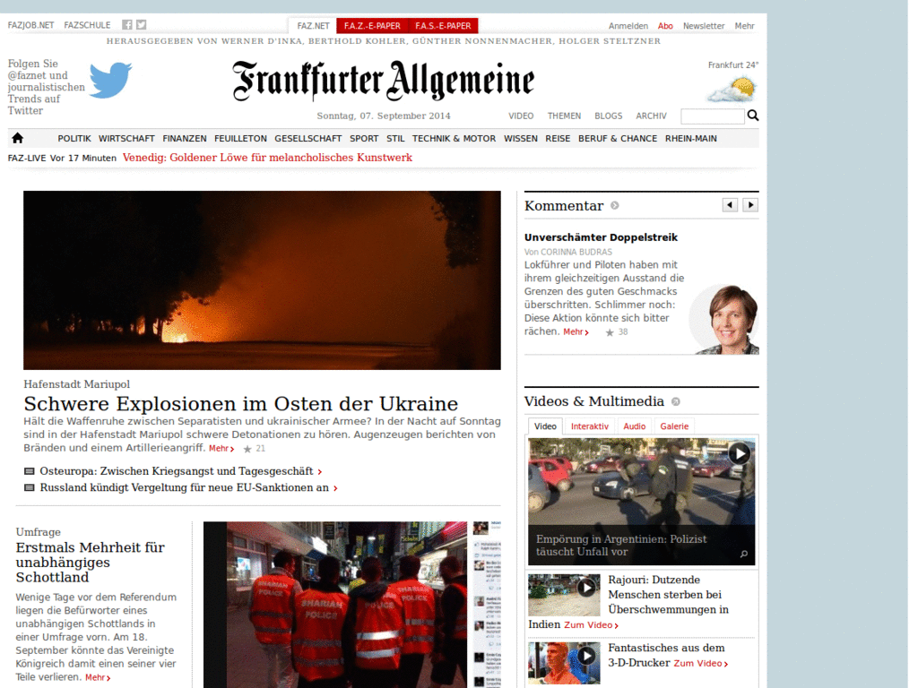 FAZ.NET :: Centered and ad free