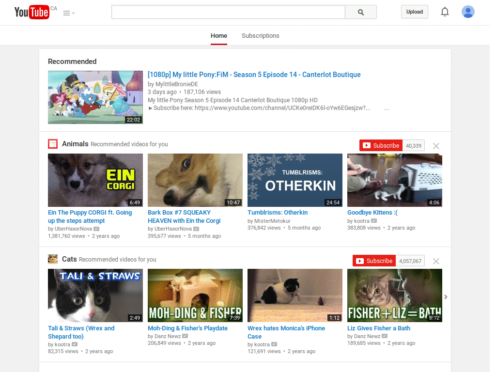 youtube - no featured video