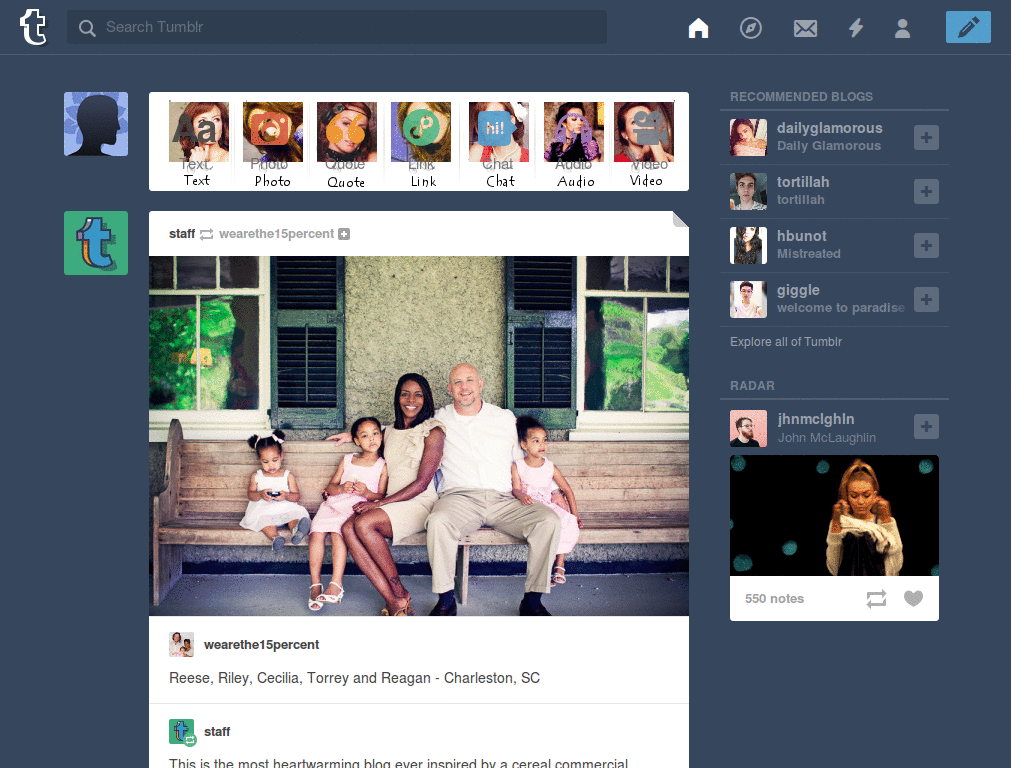 Silvia Tumblr Menu