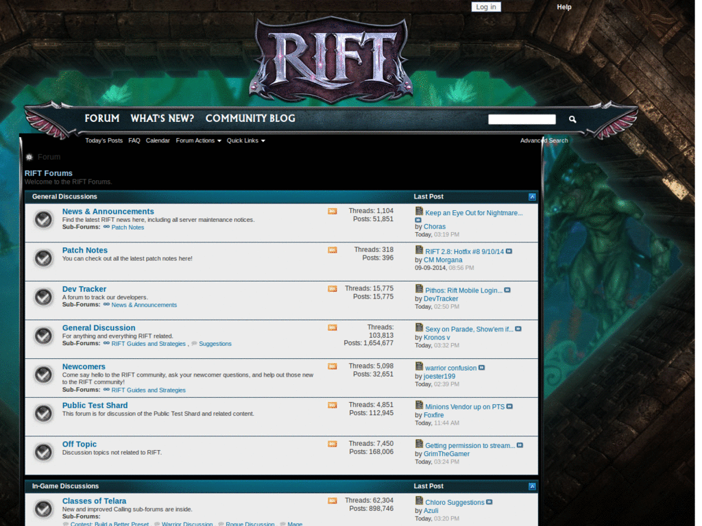RIFT forums  - lighter version