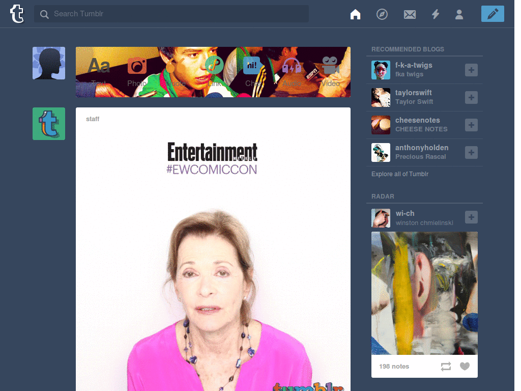 Tumblr | Erick Cubo Torres | Dashboard Icons Menu