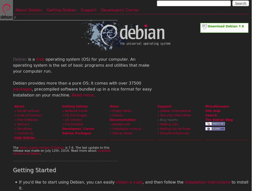 Debian painted black fork