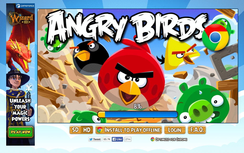 HIde Ads on Angry birds for chrome