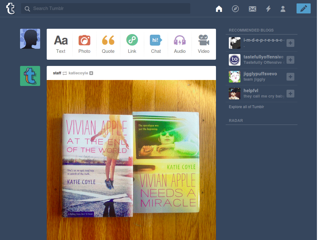 Hide the Tumblr Dashboard
