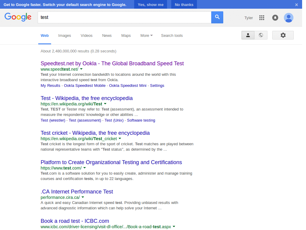 Google new design - Center