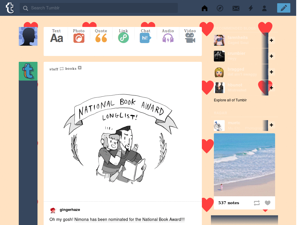 Nu Waav Tumblr Dashboard Theme