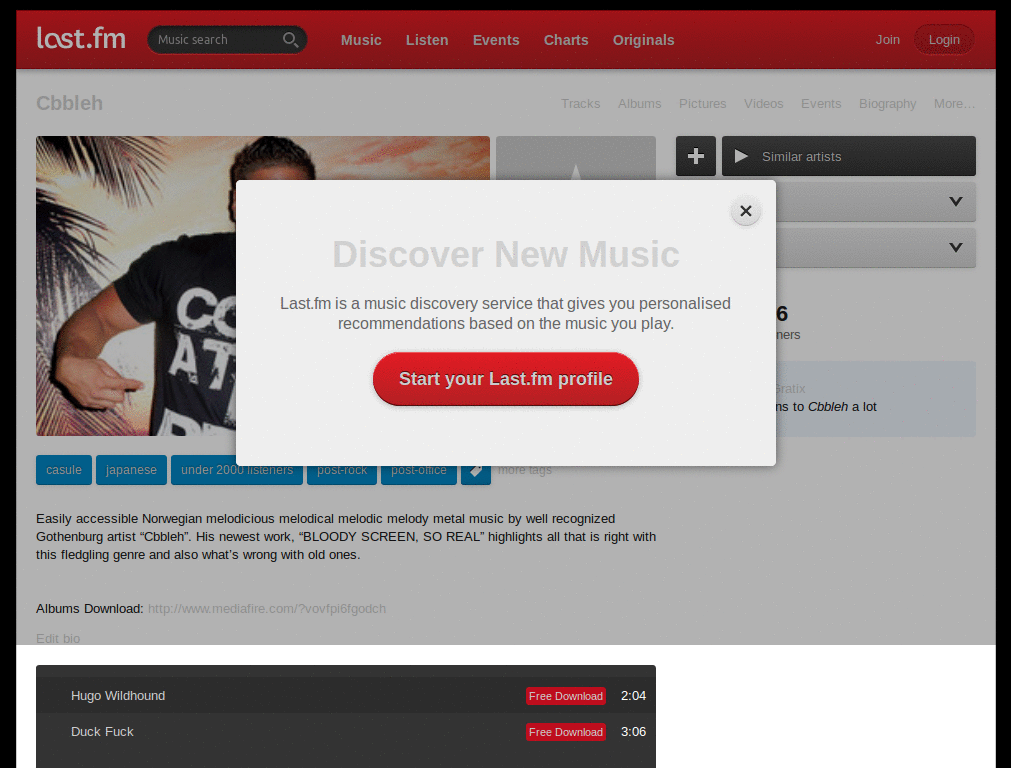 Last.fm - Basic dark