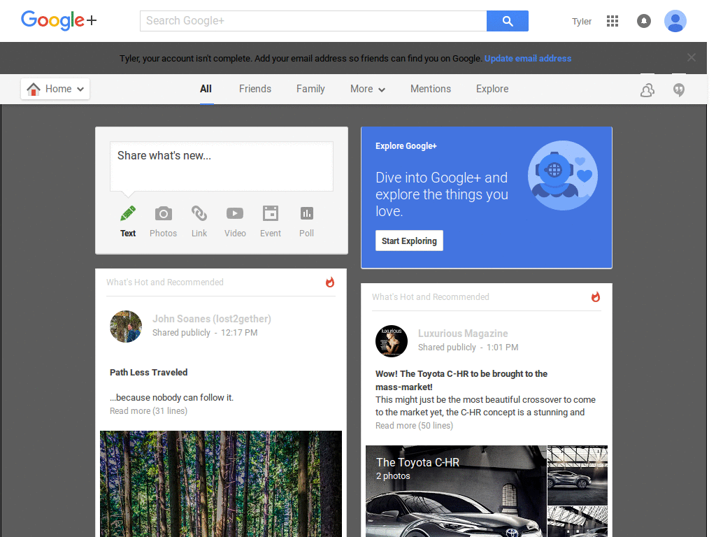 Google+ Dark