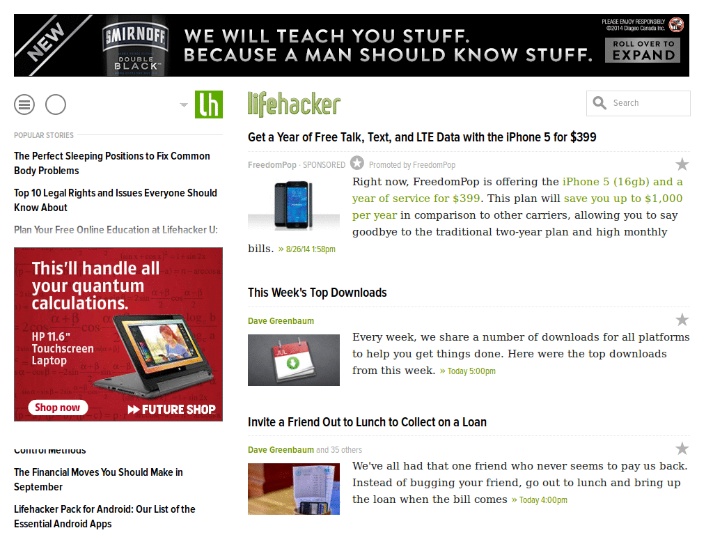 Gawker Without Sidebar