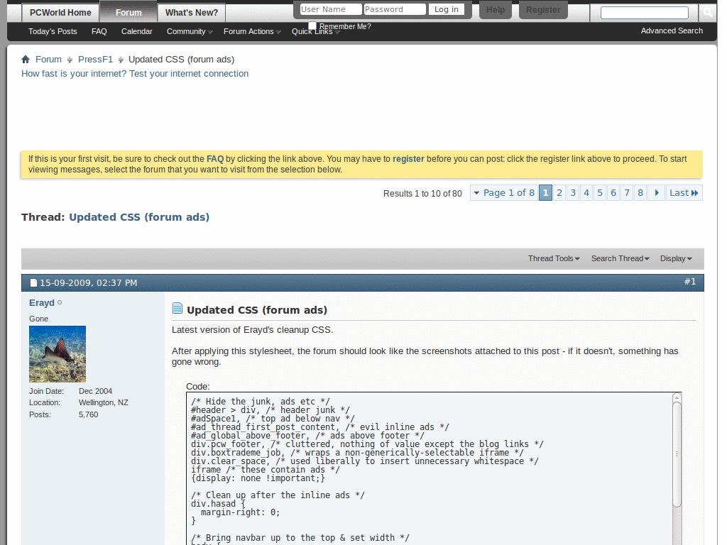 Erayd's PressF1 Cleanup CSS