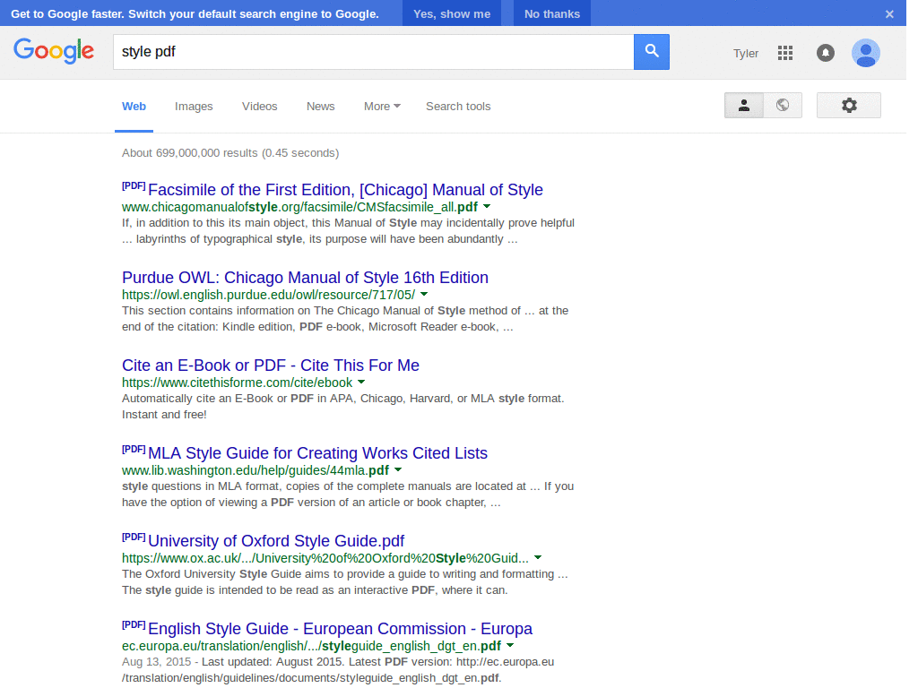 Google - modern-looking web results