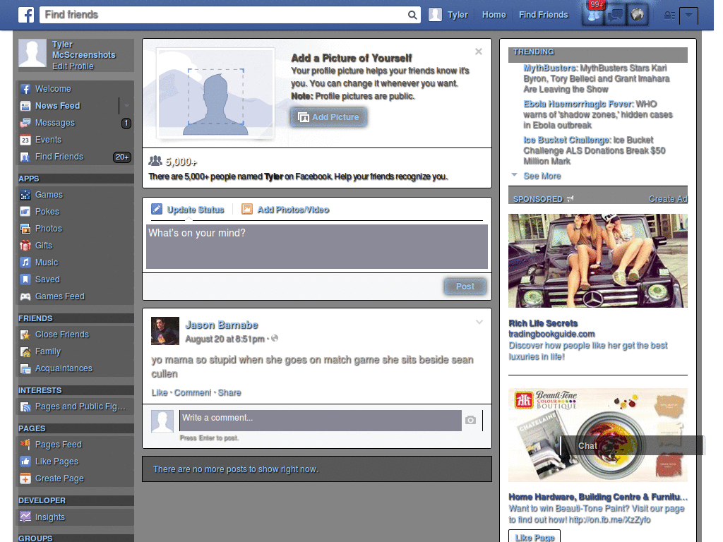 Facebook in a Redwood Forest