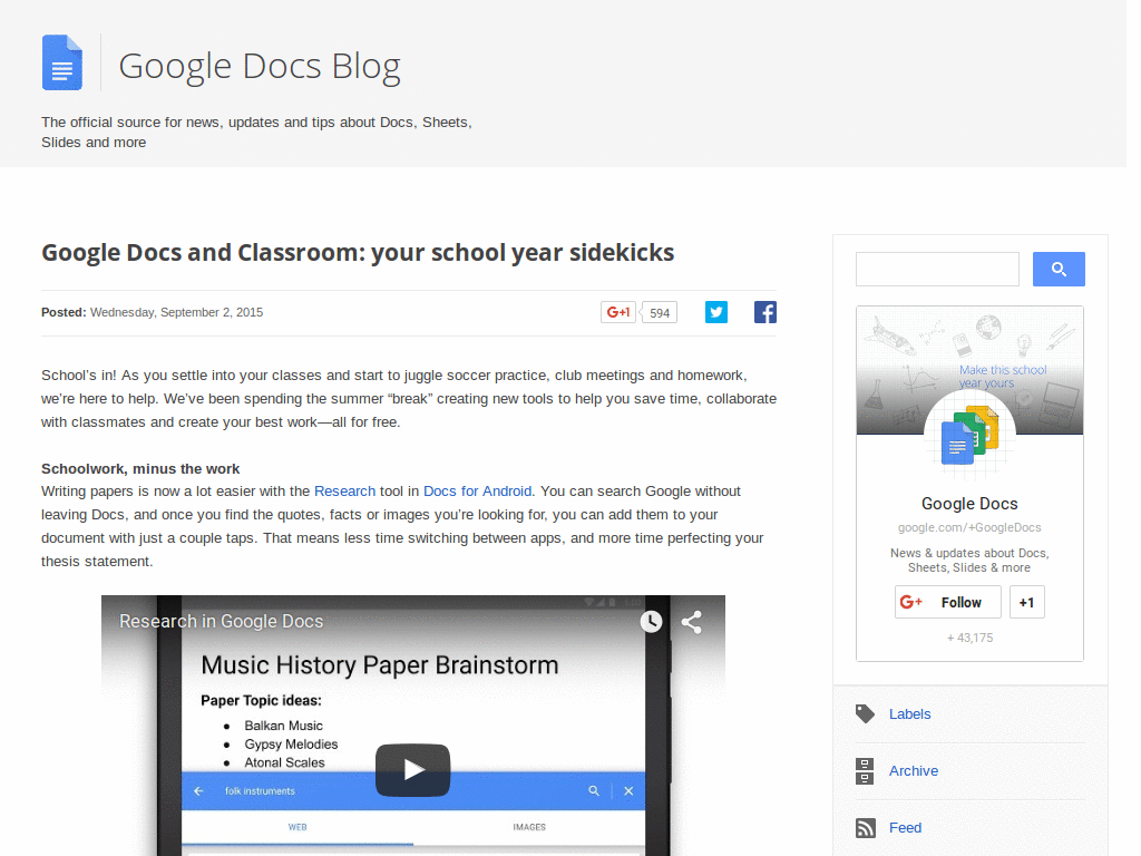 googledocs.blogspot.com - Minimalistic